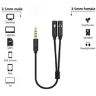 Разветвитель для наушников с разъемом 3,5 мм, аудиокабель с разъемом 3,5 мм, аудиокабель со штыревыми соединителями на обоих концах для телефона, ПК, провод для динамика, шнур Aux, динамик