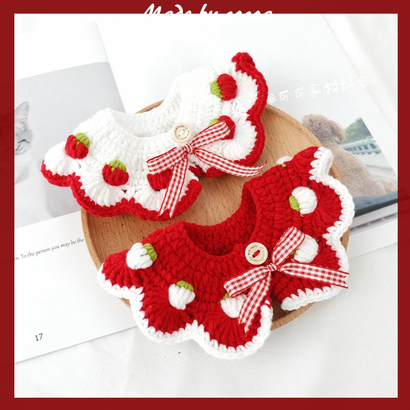 

Cute hand-woven cat and dog collar wool knitted cat collar cute cat and dog necklace pet collar