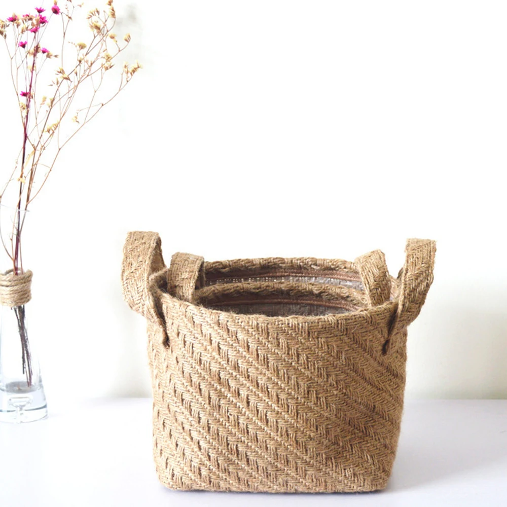 Новинка плетеная корзина для детской одежды складной горшок сада с ручкой белья