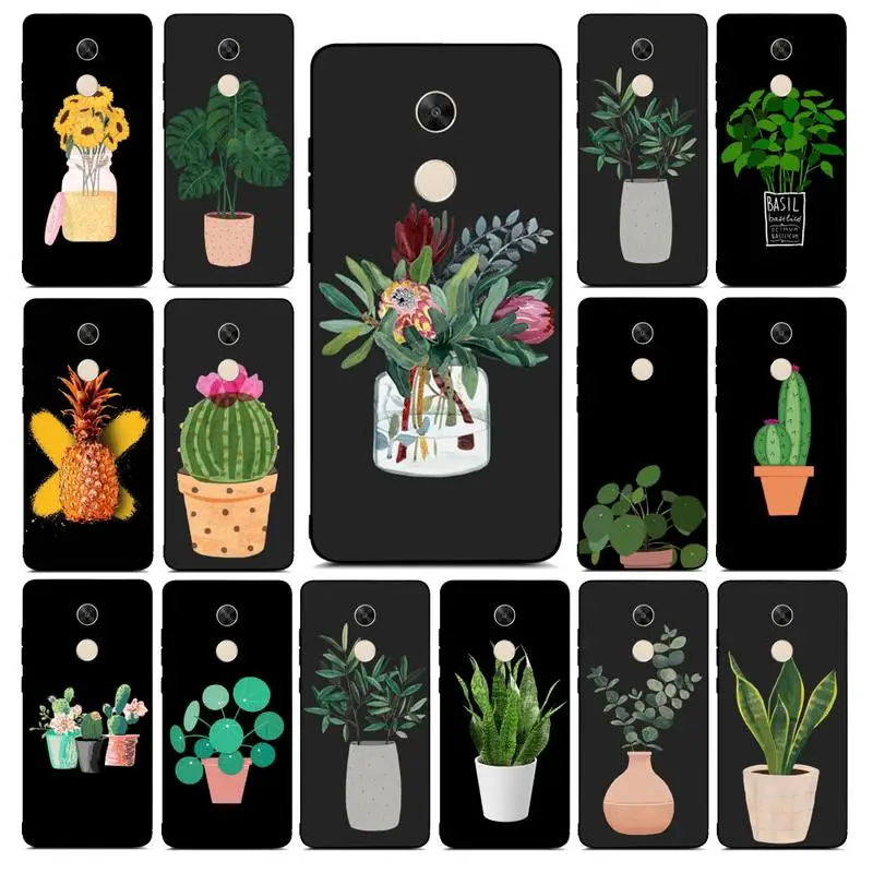

FHNBLJ Potted Plants Cactus Phone Case for RedMi note 4 5 7 8 9 pro 8T 5A 4X case