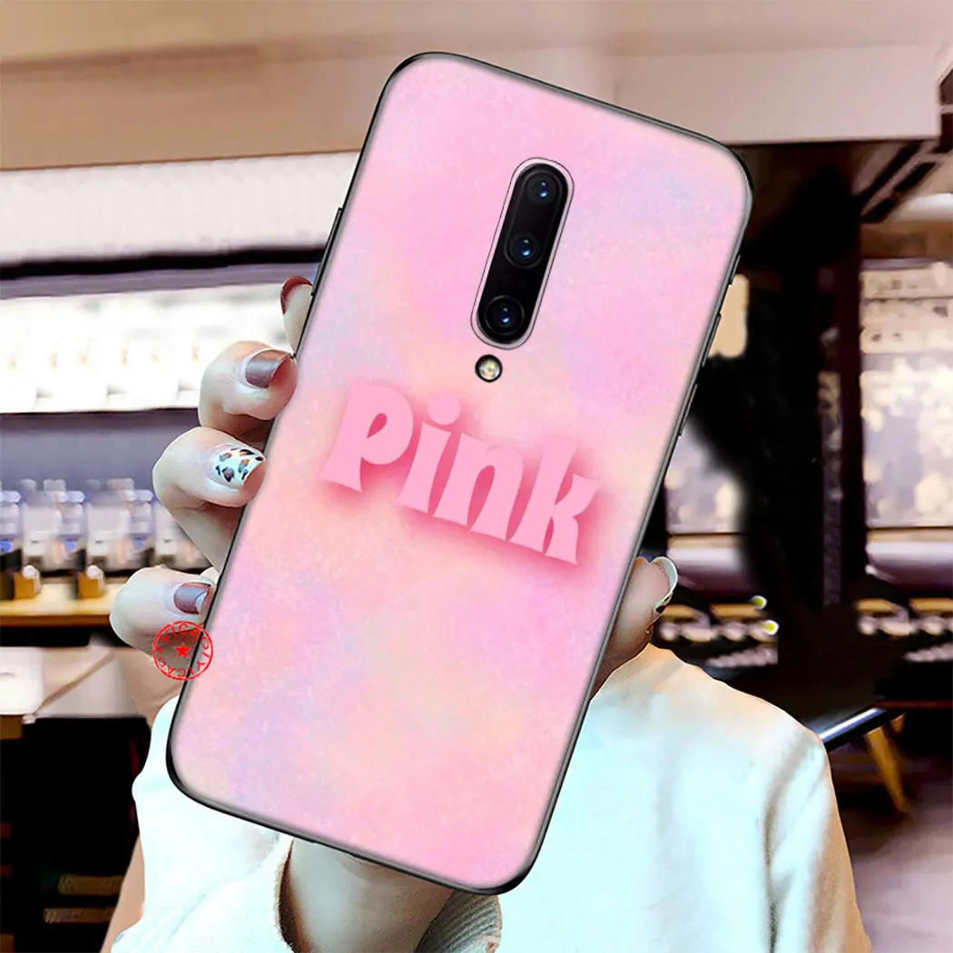 Мягкий силиконовый чехол love pink girly для oneplus 5 5t 6 6t 7 Pro TPU |
