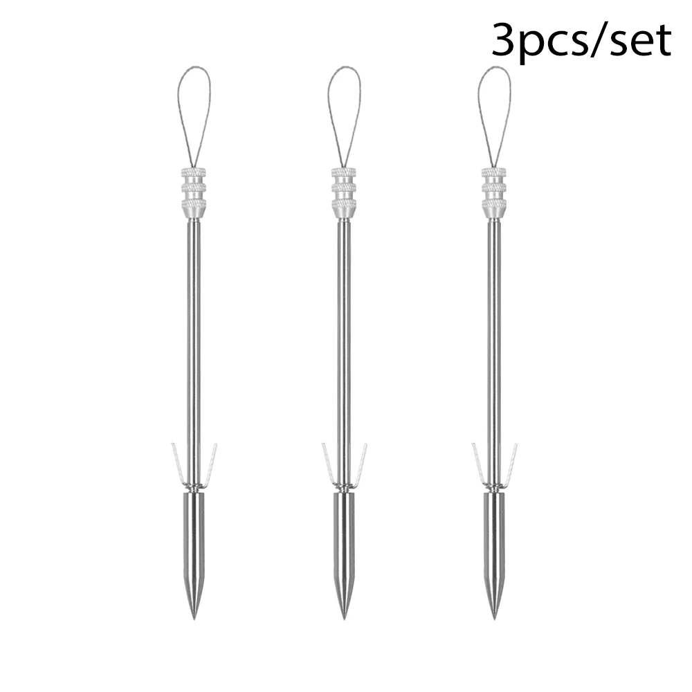 3PCS 1/3 шт покрытые серебром Нержавеющая сталь охотничья Рогатка/ловить рыбу Рогатка для рыбалки 146 мм наконечник Дротика прочный рыболовные принадлежности - Цвет: 3PCS