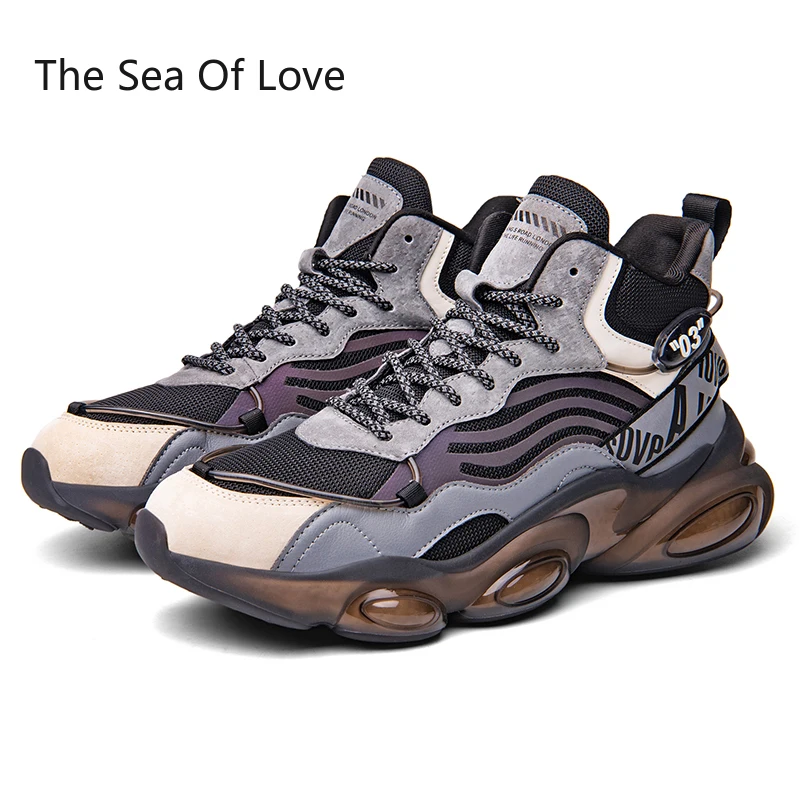 

2022 Winter Warm Running Men's Chunky Sneakers Cushioning Comfortable Height Increasing Adult Men Sport Basketball Shoes