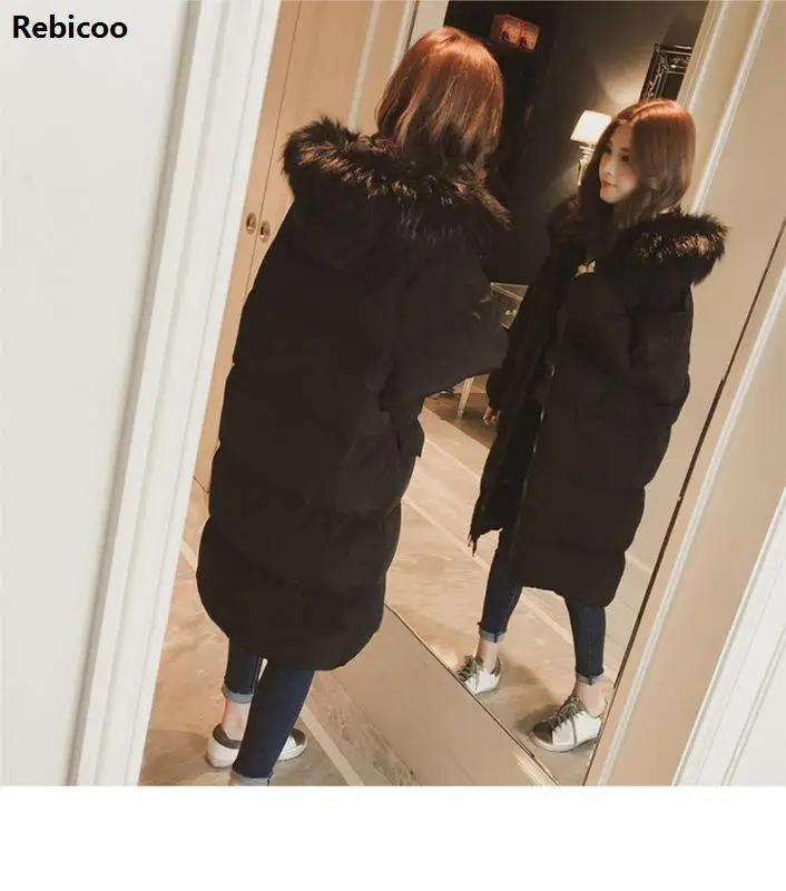 

Casual Winter Jacket Women Coat Warm Parka Female Plus Big Size Long Jacket Quilted Coat With Fur Clothing A949