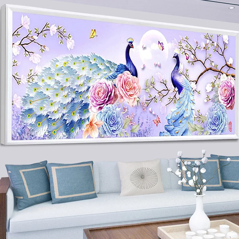 5D алмазная вышивка Павлин полностью круглая Алмазная мозаика крестиком домашний