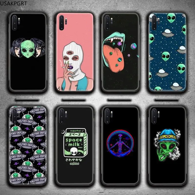 Эстетичный милый мультяшный чехол для телефона с инопланетянином космосом Samsung