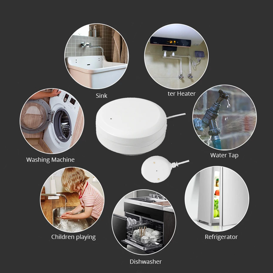 Beelite WiFi Water Leakage Sensor Smart Home Security Flooding Leak Detector Tuya Alarm | Безопасность и защита