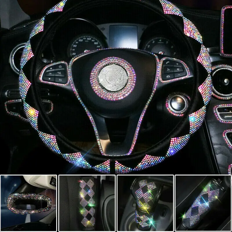 

Handbrake cover Steering Wheel Cover Universal Rhinestone High quality