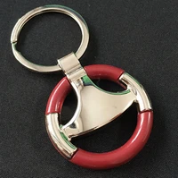 100pcsLot Wholesale Steering Wheel Keychain Bearing Circle Key Chain Steering Control Keyring Car Key Rings For Bags