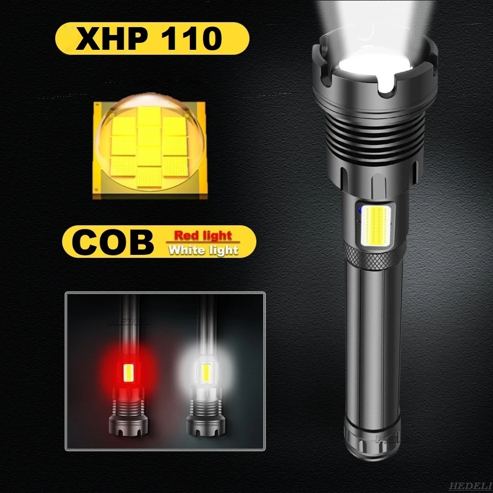 Billig XHP110 Leistungsstarke Taschenlampe Usb Aufladbare 28650 26650 High Power Led Taschenlampen Xhp50 Flash Licht Xhp90 Xhp70 Arbeit Lampe