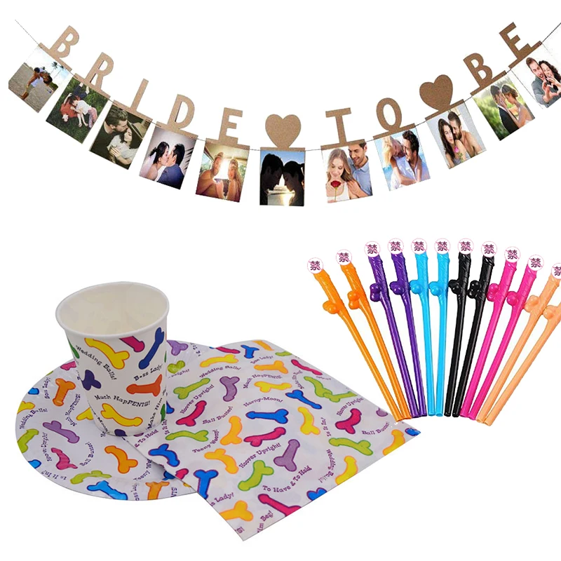 Вечерние девичник Забавный маленький пенис Декор курица вечерние столовая