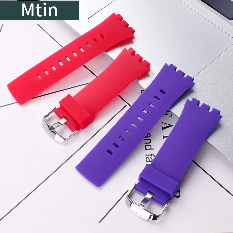 Pin Buckle Silicone Strap Men For Swatch Touch SURW100 114 SURB100 101 105 Watch Accessories Outdoor Sports Wristband Bracelet