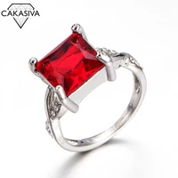 925 silver zircon ring simple ruby ring for womens wedding engagement anniversary gift
