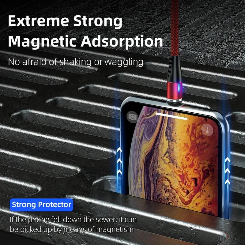 aufu led magnetic usb charging cable usb type c phone cable magnet phone charger micro usb for iphone 11 12 pro max for xiaomi free global shipping