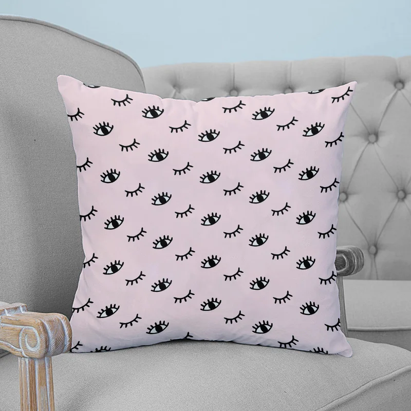 Ресницы розовый мультфильм глаз печатных пледы Подушка Чехол плюшевая наволочка