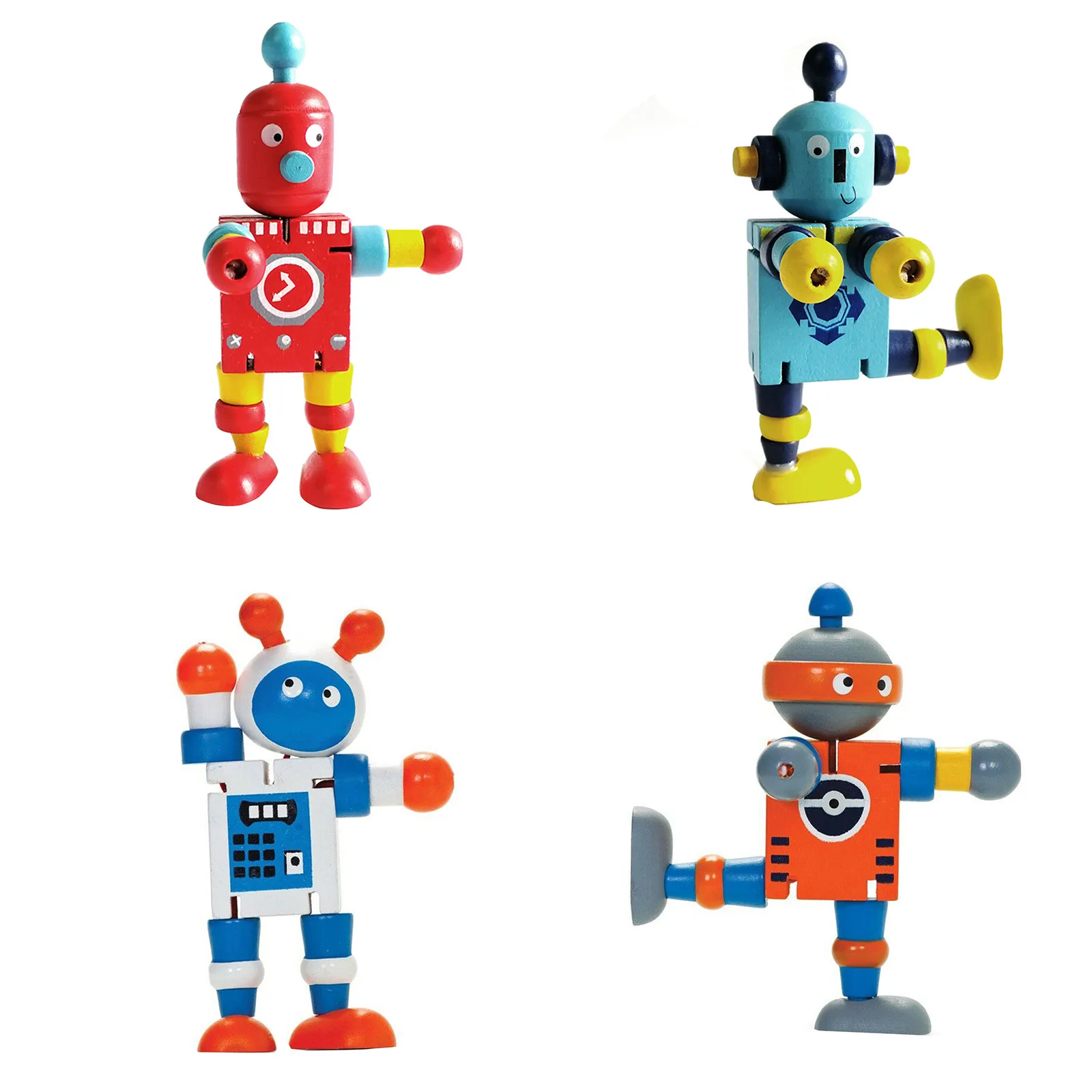 

Деревянные игрушки-роботы ярких цветов, деревянный материал, Обучающие игрушки, детская трансформирующая деревянная игрушка-робот, подаро...