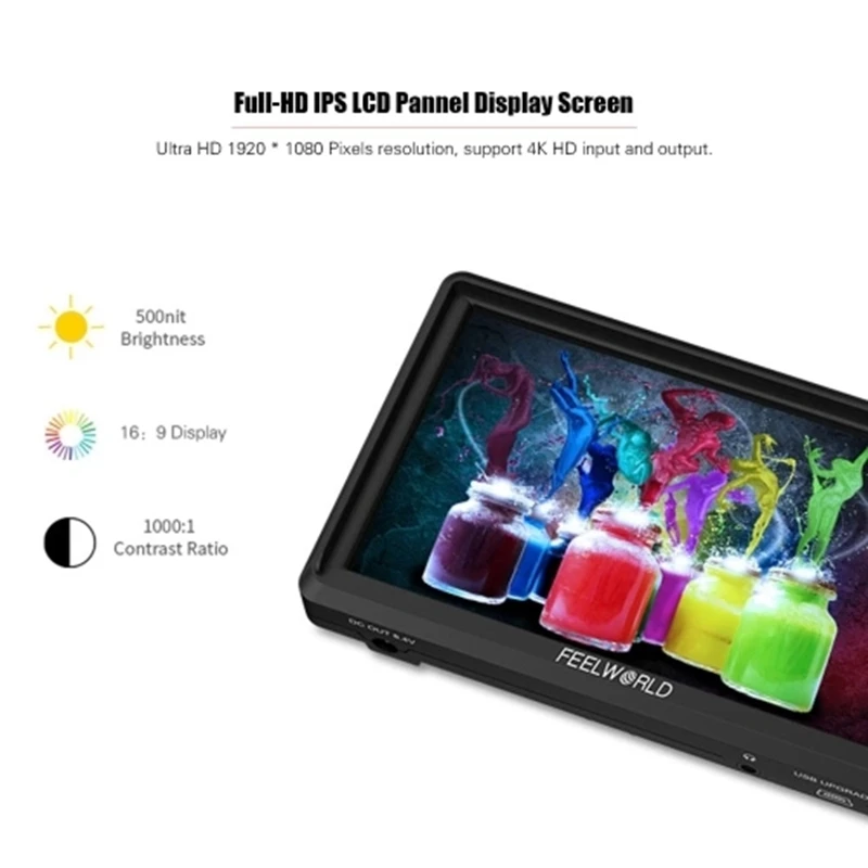 FEELWORLD FW568 портативная камера полевой монитор 5,5 дюймов ips Full HD экран 1920x1080 ips видео фокус помощь для DSLR Gimb