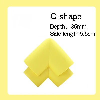 Yellow C shape 4 шт./партия, детский силиконовый стол, угол стола, край, накладка на углы, безопасная защита для детей, защита от детей - Цвет: Yellow C shape