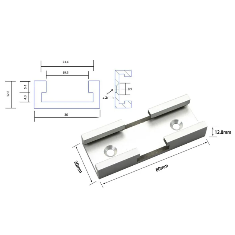 1Pc T-Track Intersection Parts Chute General Purpose Handle Aluminum Woodworking DIY T Track Cross | Инструменты