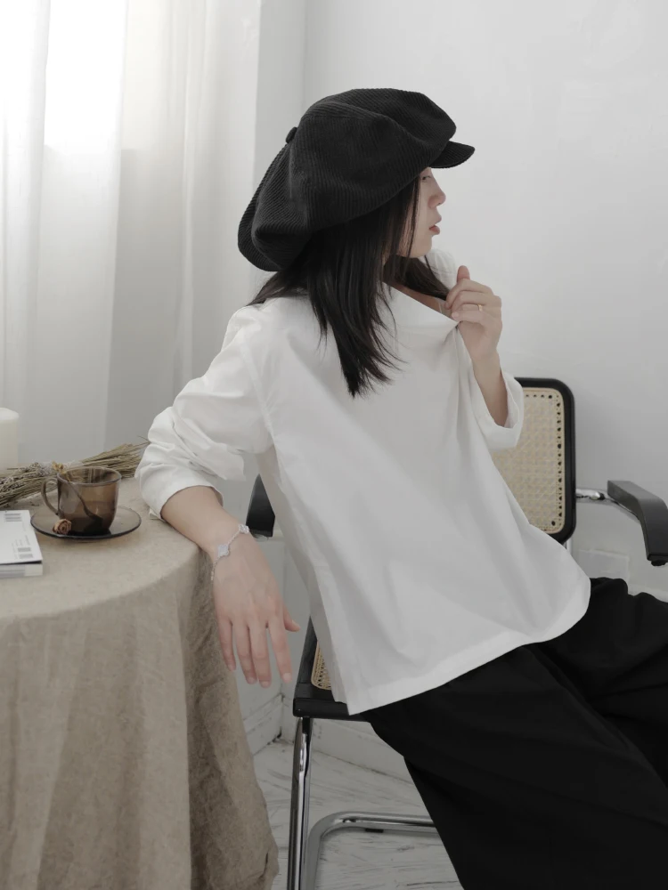 Домашняя рубашка Yamamoto темно черная Минималистичная холодная с воротником