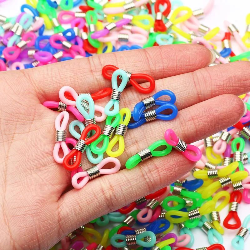 

50pcs Color Rubber Adjustable Lanyard Cord Ear Hook Eyeglasses End Loop Connector Glasses Fixed Accessories Glasses Rope