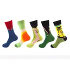 Носки унисекс хлопковые, с рисунком тропического аллигатора, весна-осень-зима, 5 пар