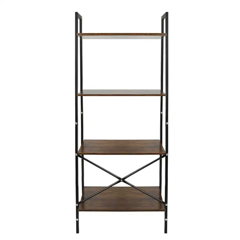 

Simple Storage Shelve Iron Storage Holders & Racks Load-bearing 20kg Retro Black Frame Floor Type 4 Layers Home Living Room HWC