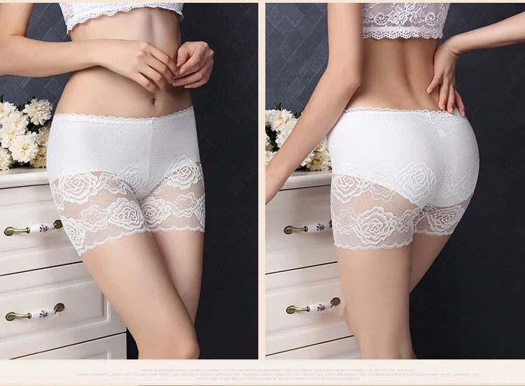 Дамское нижнее белье со средней талией с кружевным лицом дышащее женское