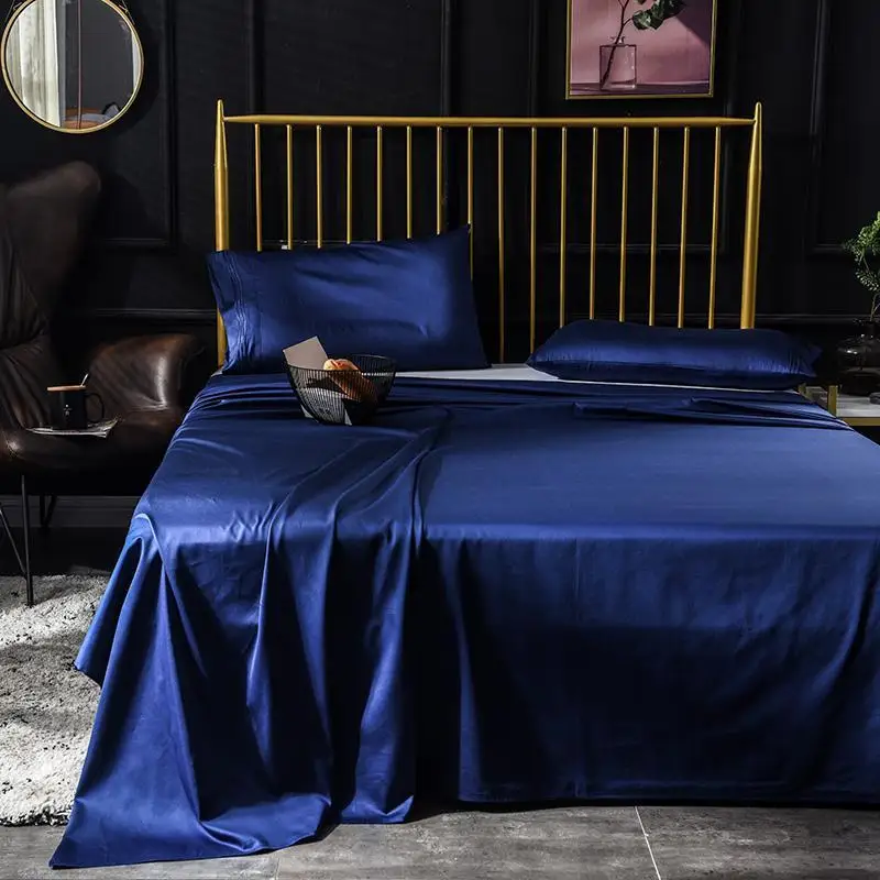 30Egyptian Cotton Luxury 600TC Blue Color Bed Sheet Pillow Case Bedsheet Flat Pillowcase Bedding Sheets Home Textile #s | Дом и сад