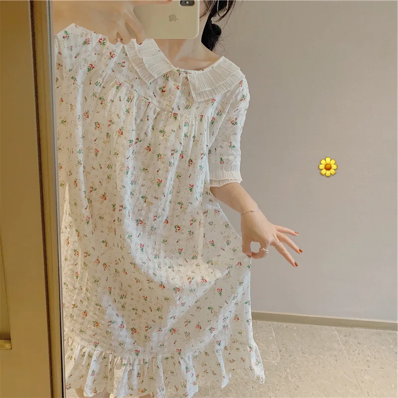 

Cute Cartoon Sleepwear For Women Nightgowns Dressing Gown Summer Nightdress Cotton Nighty Sleepshirt Plus Size Pijamas Pyjama