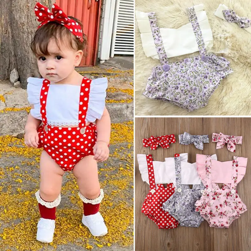 

2 шт., детский летний комбинезон с оборками