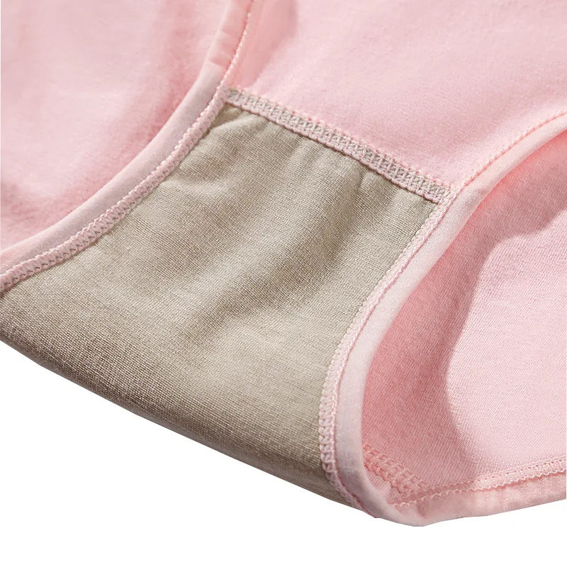 Женские рельефные трусики со средней талией хлопковые однотонные в форме