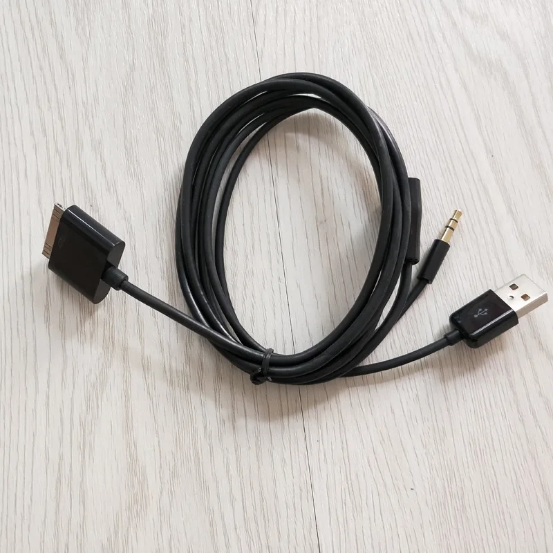 Кабель зарядки USB 30 pin длиной 1,5 м с AUX 3,5 мм для Apple iPhone 4 4s iPod iPad 2 3, адаптер для зарядки и передачи данных.