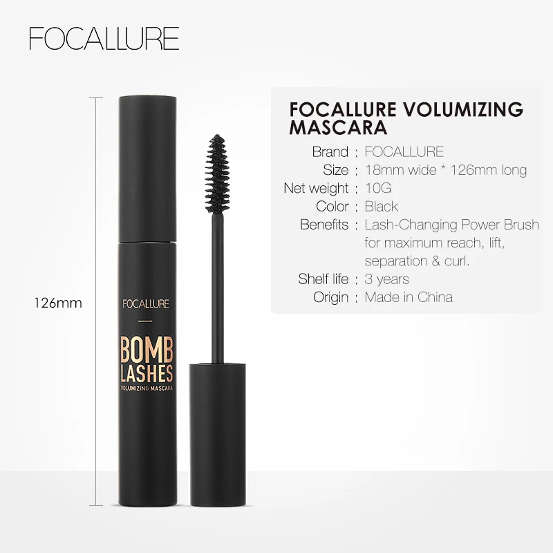 Тушь FOCALLURE Rimel 3D профессиональная Черная тушь для макияжа объемная густая