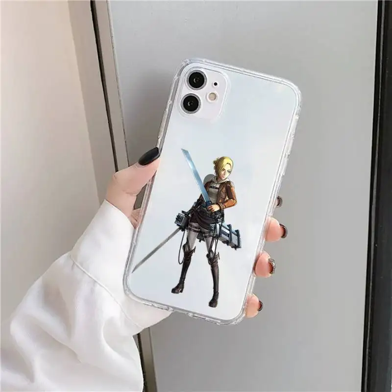 

attack on titan Phone Case Transparent soft For iphone 5 5s 5c se 6 6s 7 8 11 12 plus mini x xs xr pro max
