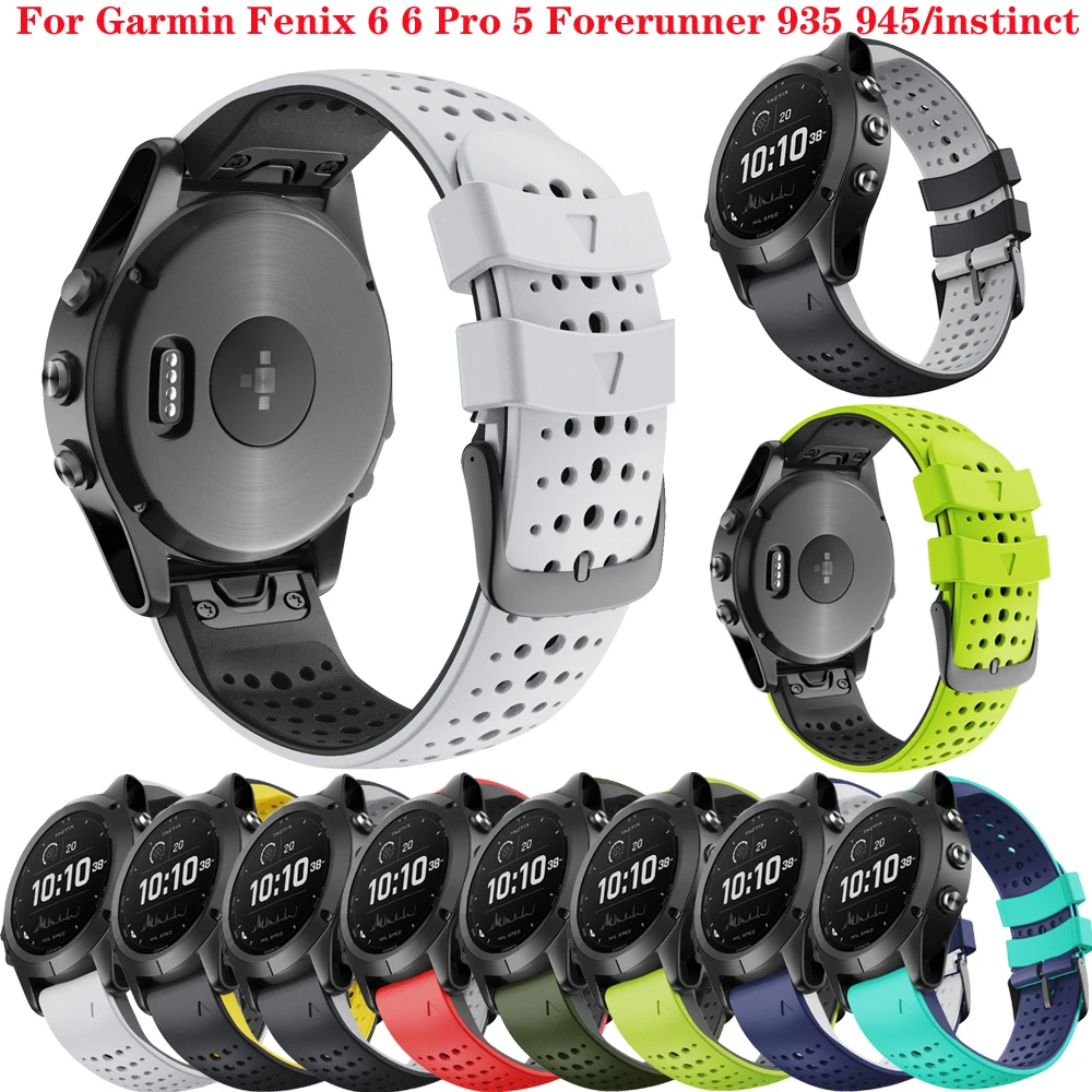 

22mm Quickfit Watchband For Garmin Fenix 6 6 Pro 5 5 Plus Silicone Band For Approach S60 S62 forerunner 935 945 Wrist Strap