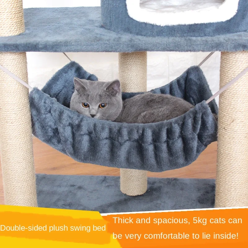 

Small Cat Climbing Frame With Nest Multi-layer Scratching Post Board Cat Nest Four Seasons Universal Cat Tree One Cat House