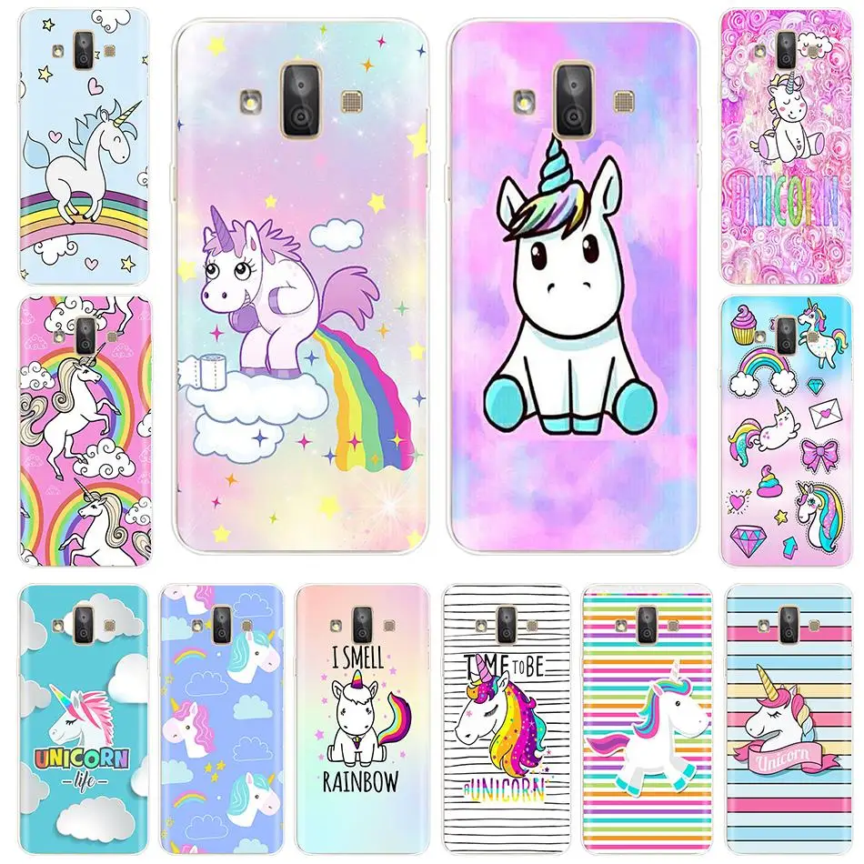 

For Samsung Galaxy J7 J8 2018 Case Silicon Cute Rainbow Unicorn Back Cover For Samsung J7 2016 Phone Cases