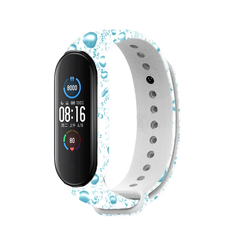 For Xiaomi Mi Band 5 6 Cartoon Graffiti style Strap Silicone Replaceable bracelet For Xiomi Mi Band 4 3 Sport Wristband