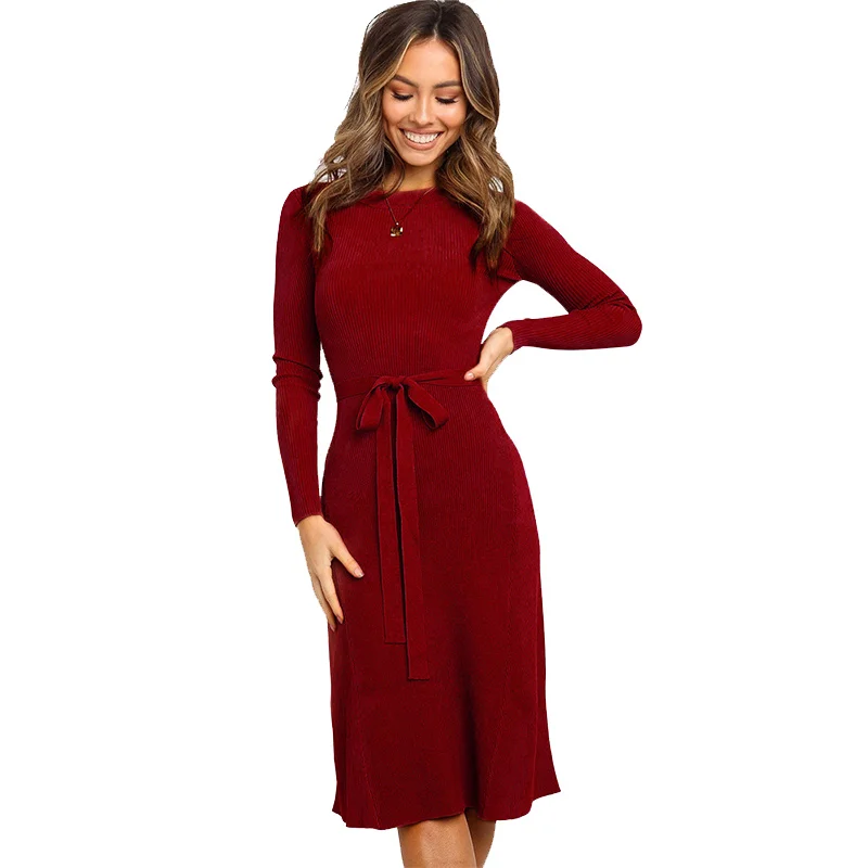 

Knitted Dresses for Women Casual 2020 Women Dresses Evening Party Midi Women's Winter Vintage Party Clothes for New Year 2021