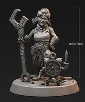 124 75mm 118 100mm resin model kits the dwarf female warrior figure unpainted no color rw 311