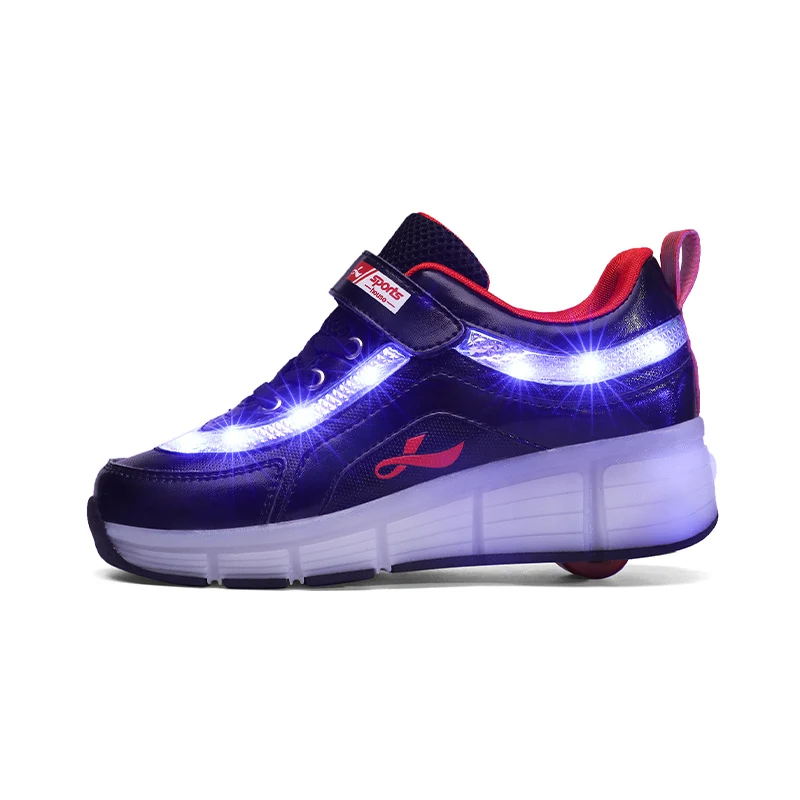 color 5 Heelies usb зарядка светодиодный светильник кроссовки с одним колесом мальчик девочка роликовые коньки повседневная обувь с роликом - Цвет: color 5