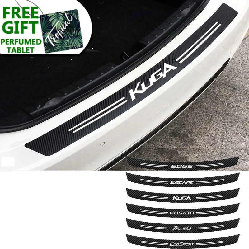 

carbon fiber car rear bumper protection sticker for Ford Fiesta Mondeo Fusion Escape Edge Ecosport Kuga