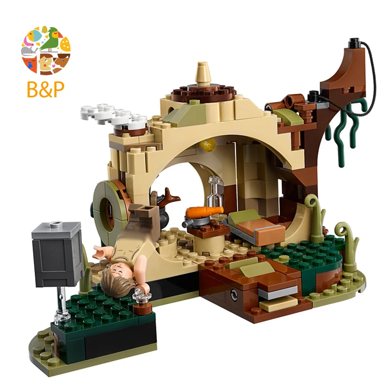 75208 241 шт. Звездные войны Империя ударяет назад модель хижины Йоды игрушка для