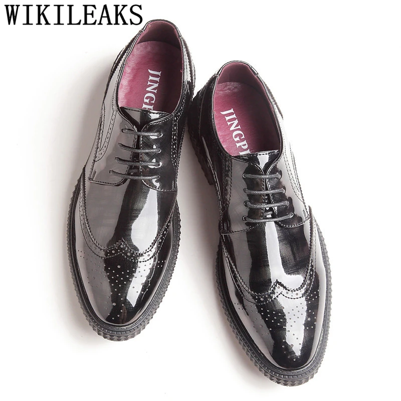 Броги оксфорды для мужчин свадебные туфли мужские деловые кожаные обувь