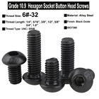 10 шт. 6 #-32x 14 '' 1,0'' UNC  BSW резьба класс 10,9 легированная сталь Шестигранная гнездовая Кнопка головка винты черный оксид готовый ISO7380