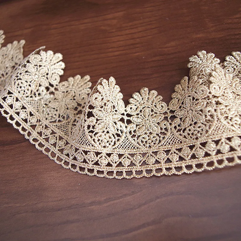 3 Yards Gold Lace Trim Scalloped For Bridal Veil by the yard | Дом и сад