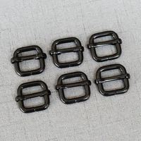 50 pieces 15mm black clad metal slider three sliding lines form roller pin buckle with slider adjustment buckle 15lxk h