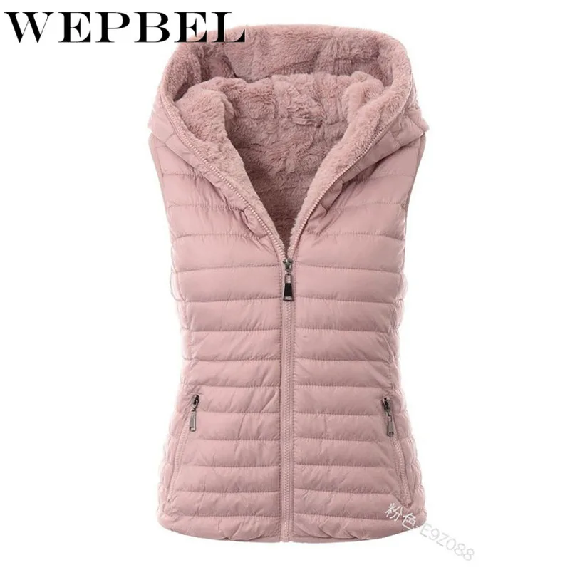 

Mandylandy Women Vest for Autumn Winter Solid Sleeveless Vest Parkas Coat Casual Thicken Hooded Warm Snow Vest Jacket