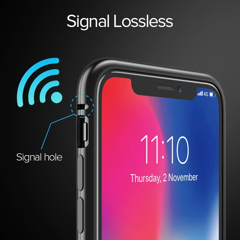 Металлический магнитный чехол GETIHU 360 для iPhone Xs Max Xr X 8 Plus + задняя крышка из